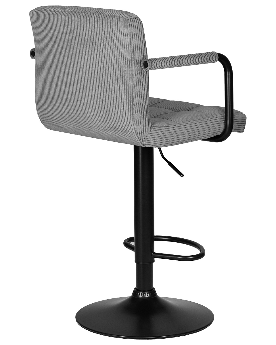 картинка Стул барный DOBRIN KRUGER ARM BLACK, серый вельвет (LAR-E2041-25) от магазина Montegros