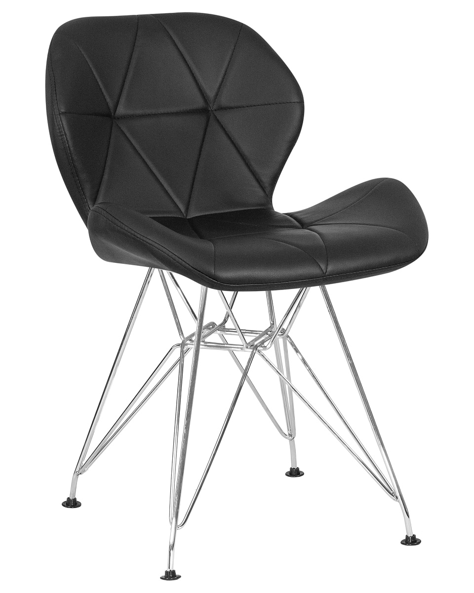 картинка Стул обеденный DOBRIN BUTTERFLY CHROME, ножки хром, цвет чёрный от магазина Montegros