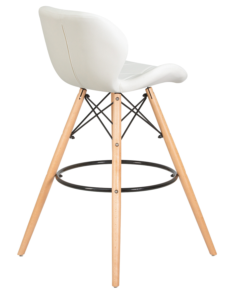 картинка Стул барный DOBRIN BUTTERFLY BAR, ножки светлый бук, цвет белый от магазина Montegros