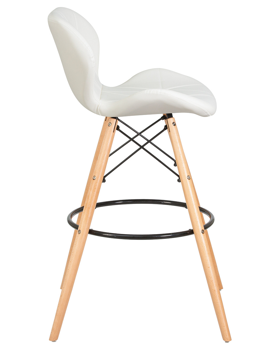 картинка Стул барный DOBRIN BUTTERFLY BAR, ножки светлый бук, цвет белый от магазина Montegros